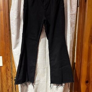 Judy Blue Black Flare Fit Jeans with Raw Hem